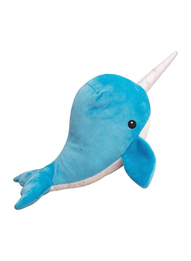 Health Extension Nikki The Narwhal Plush Dog Toy with Repair Patch - Soft Plush - Iridescent Horn Crinkle & Squeaker - Non-Toxic for Safe and Fun Playtime  - Image 1