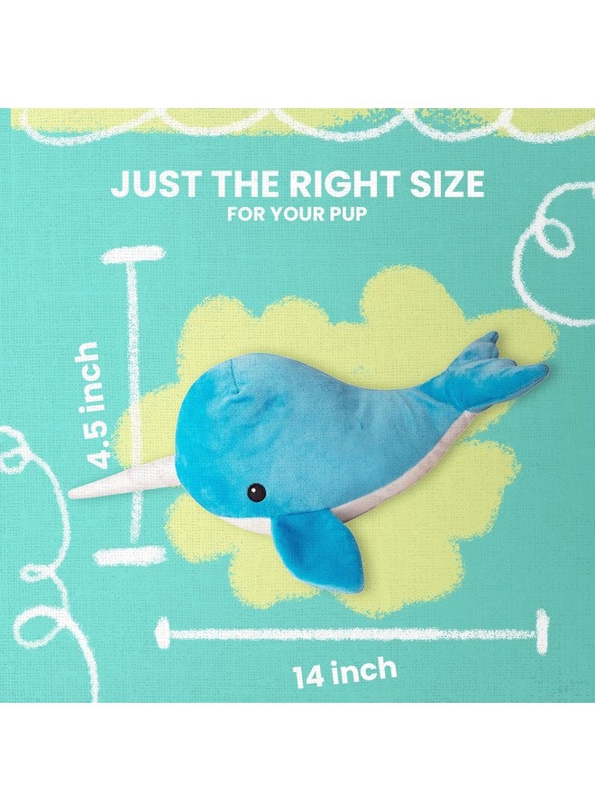 Health Extension Nikki The Narwhal Plush Dog Toy with Repair Patch - Soft Plush - Iridescent Horn Crinkle & Squeaker - Non-Toxic for Safe and Fun Playtime  - Image 4
