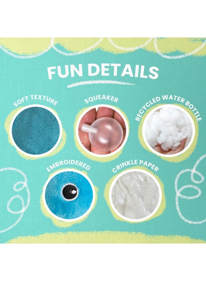 Health Extension Nikki The Narwhal Plush Dog Toy with Repair Patch - Soft Plush - Iridescent Horn Crinkle & Squeaker - Non-Toxic for Safe and Fun Playtime  - Image 3