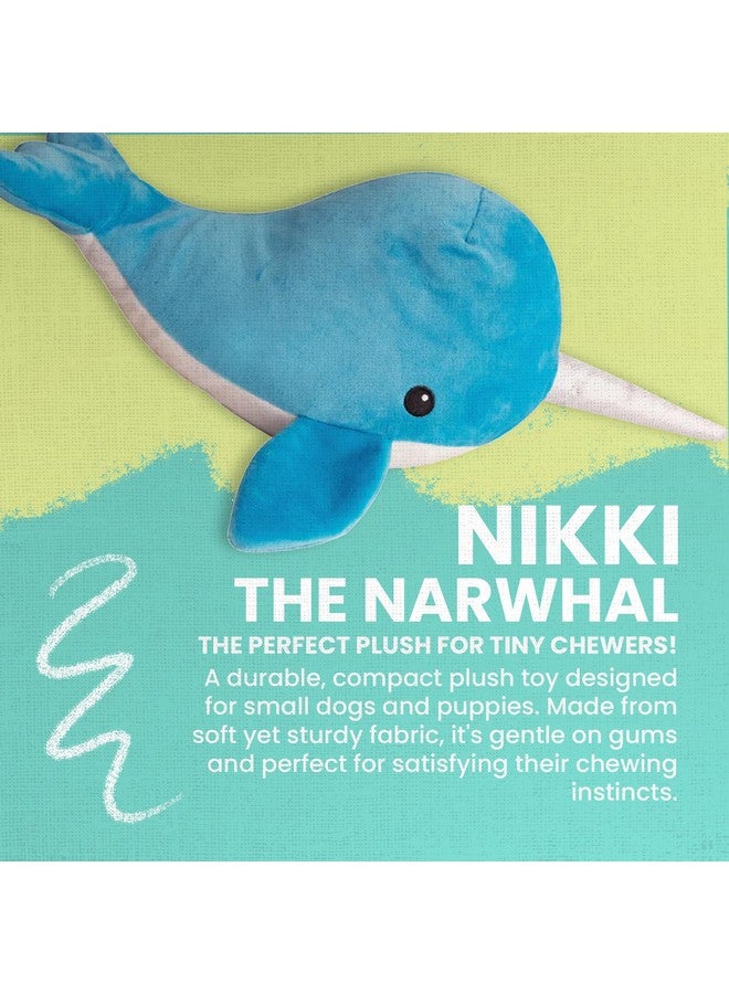 Health Extension Nikki The Narwhal Plush Dog Toy with Repair Patch - Soft Plush - Iridescent Horn Crinkle & Squeaker - Non-Toxic for Safe and Fun Playtime  - Image 2