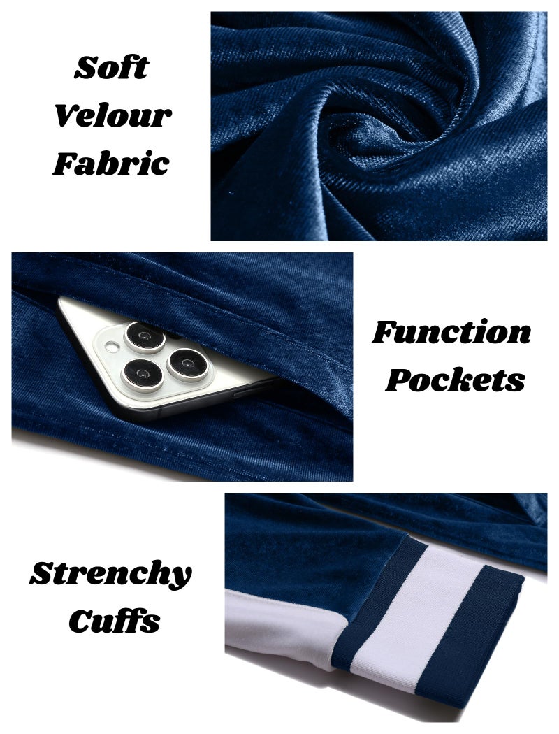 COOFANDY Mens 2 Piece Velour Tracksuit Velvet Sweatsuit Casual Jogging Suits Jacket and Pants Set - Image 5