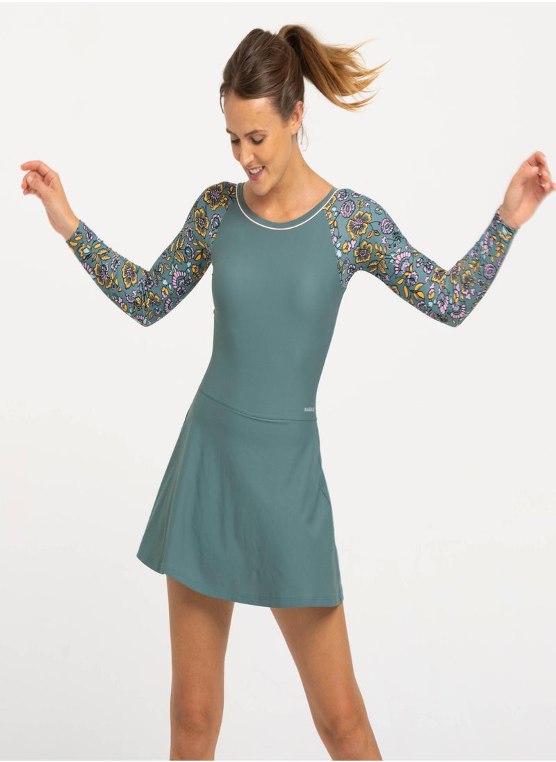 NABAIJI NABAIJI by DECATHLON, Women's 1-Piece Swimsuit Una Sleeve Light Secure Fit & Quick-Dry Green  - Image 1