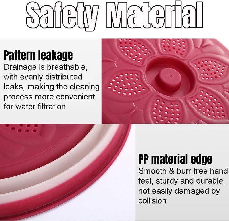 EZYHOME Microwave Splatter Cover, Collapsible and Reusable Food Cover, Ventilated Foldable Microwave Splash Proof Dining Plate Cover, Multi-Purpose Colander Kitchen Gadget for Meal Prep BPA-Free - Image 5