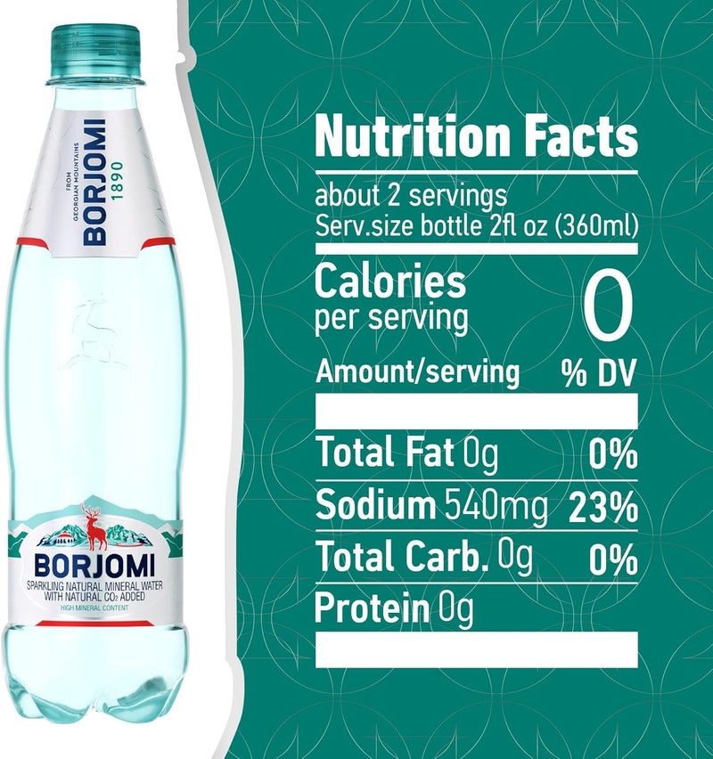 Borjomi Sparkling Natural Mineral Water - Pack of 6 - Image 2