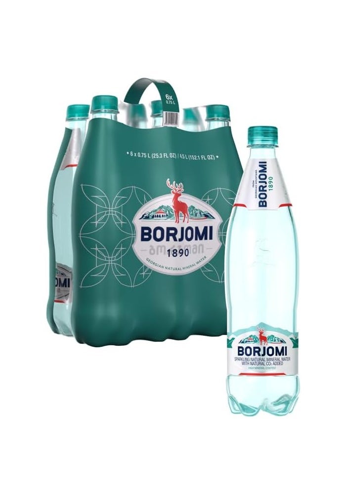 Borjomi Sparkling Natural Mineral Water - Pack of 6 - Image 3
