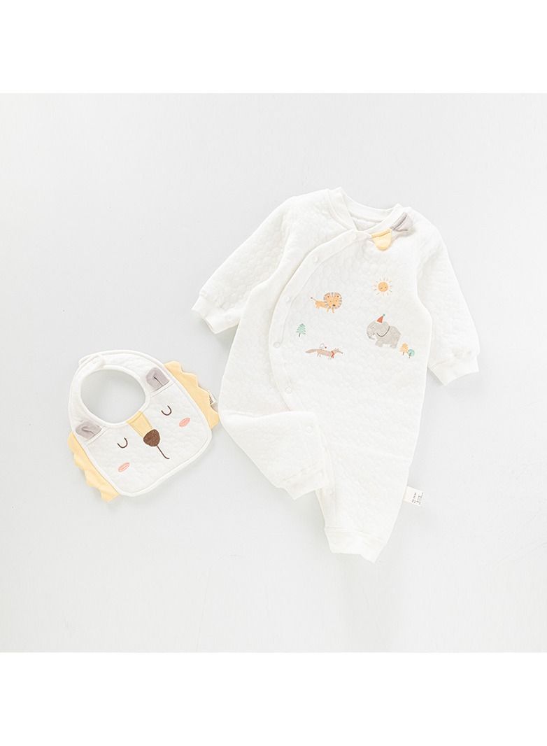 Loquat Infant Cotton Three-layer Thermal Silk Jumpsuit 