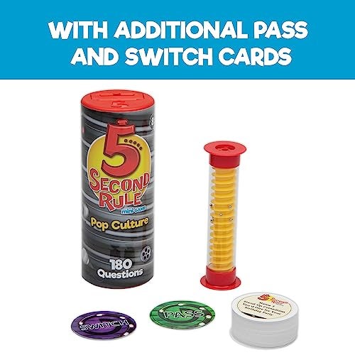 5 Second Rule Game Pop Culture Edition (Mini Tube) - Simple Questions Card Game for Family Fun, Party, Kids, Travel, Game Night & Sleepovers - Think Fast and Shout Out Answers - for Ages 8+ - Image 4