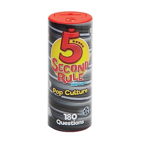 5 Second Rule Game Pop Culture Edition (Mini Tube) - Simple Questions Card Game for Family Fun, Party, Kids, Travel, Game Night & Sleepovers - Think Fast and Shout Out Answers - for Ages 8+ - Image 1