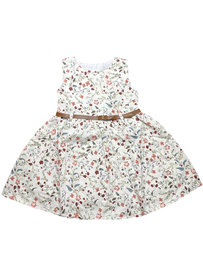 فستان بناتي مبطن من الداخل بلا أكمام برقبة دائرية - Image 2