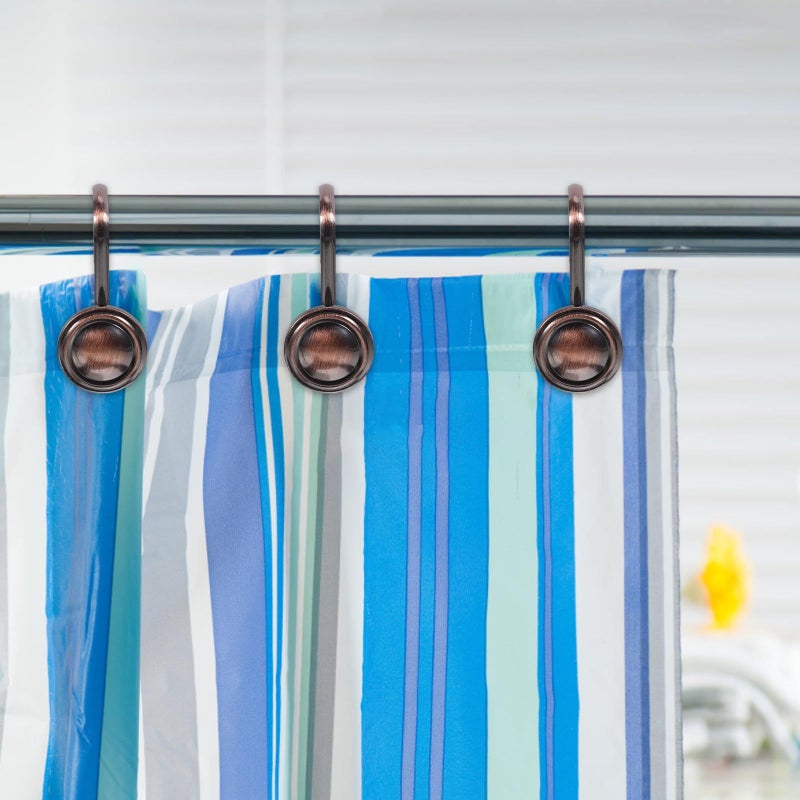 Vintage Copper Flat Iron Decorative Shower Curtain Hooks Set Of 12pcs Bathroom Hangers - Image 5