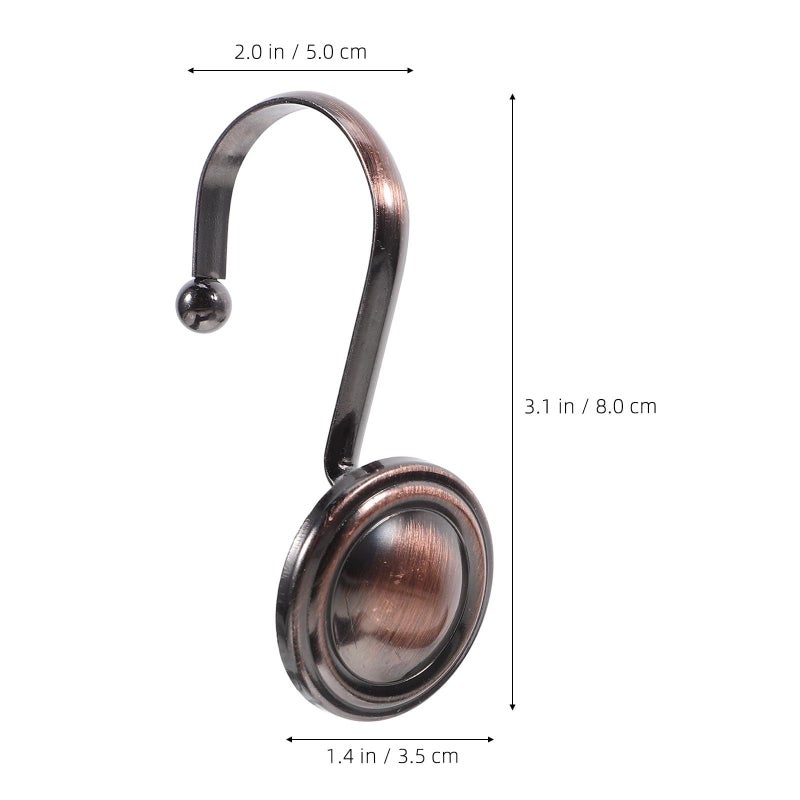 Vintage Copper Flat Iron Decorative Shower Curtain Hooks Set Of 12pcs Bathroom Hangers - Image 3