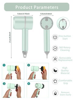 Alruht Rechargeable Electric Spin Scrubber, Portable Handheld Cleaning Brush with 6 Replaceable Brush Heads, Cordless Cleaning Brush for Bathroom, Kitchen, Dish, Milk bottle, Tile, Glass  - Image 3