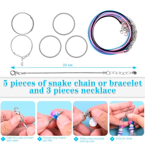 AIPRIDY 150 Pieces Charm Bracelet Making Kit,Unicorn Mermaid Crafts Gifts Set Can Inspires Imagination and Creativity,Jewelry Making Kit Perfect Gifts for Girls 5-12 Years Old (150 Pieces) - Image 4