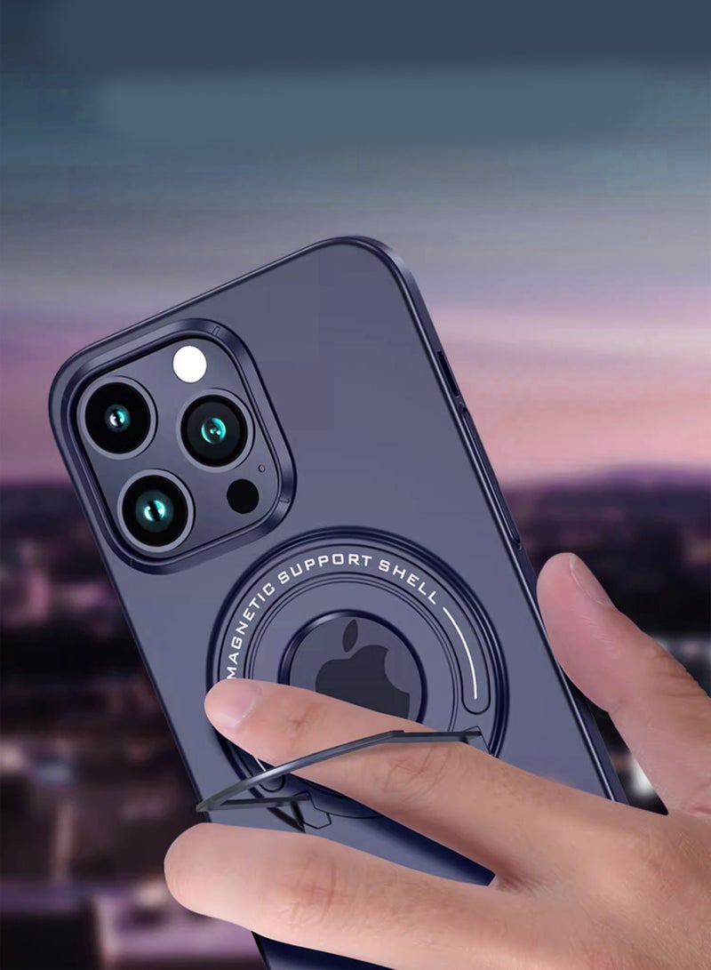 iPhone 15 Pro MagSafe Case Cover Protector Protection With Magnetic Wireless Charging Back Invisible Ring Stand Mobile Phone Holder Kickstand Cell Anti-scratch Anti-drop Shockproof Cover Accessory - Image 3