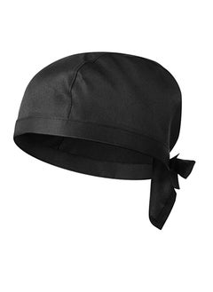 Y&D Chef Work Hat Waiter Uniform Lace Up Strap Cap Grill Barbecue Black Headdress Dustproof Cleaning for Women Men, Cooling Helmet Liner, Cooking & Outdoor Activities  - Image 1