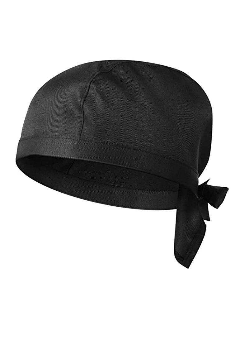 Y&D Chef Work Hat Waiter Uniform Lace Up Strap Cap Grill Barbecue Black Headdress Dustproof Cleaning for Women Men, Cooling Helmet Liner, Cooking & Outdoor Activities  - Image 1