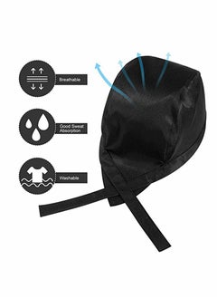 Y&D Chef Work Hat Waiter Uniform Lace Up Strap Cap Grill Barbecue Black Headdress Dustproof Cleaning for Women Men, Cooling Helmet Liner, Cooking & Outdoor Activities  - Image 2