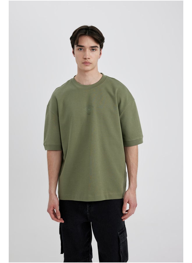 DeFacto - Man Loose Fit Crew Neck Short Sleeve Knitted T-Shirt - Image 1