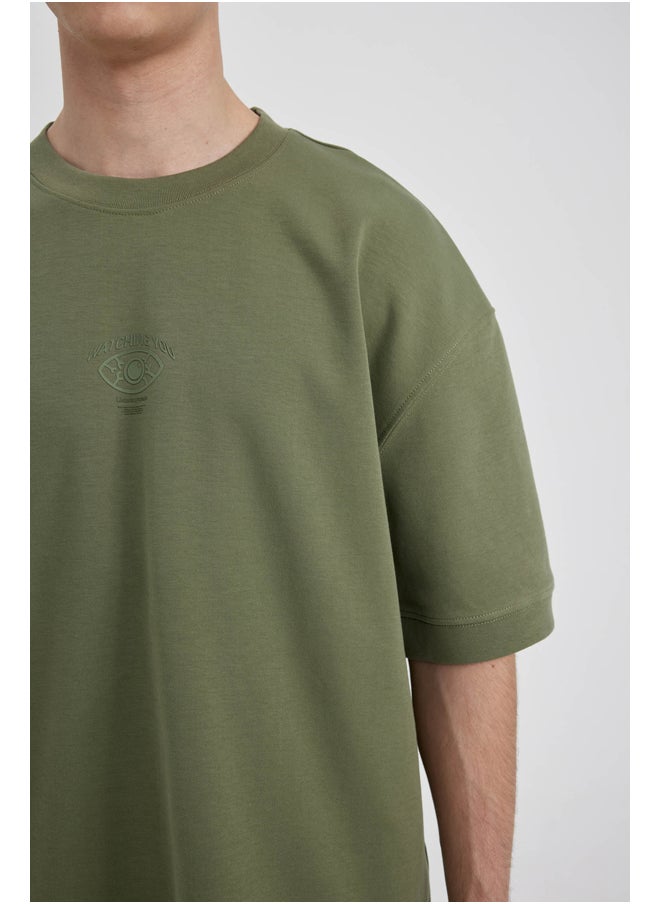 DeFacto - Man Loose Fit Crew Neck Short Sleeve Knitted T-Shirt - Image 1