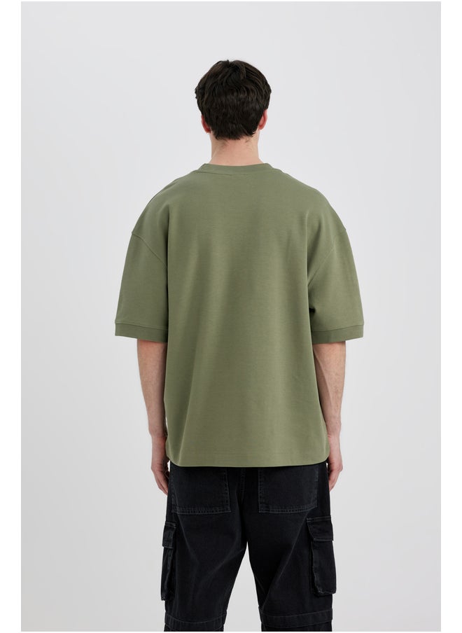 DeFacto - Man Loose Fit Crew Neck Short Sleeve Knitted T-Shirt - Image 1