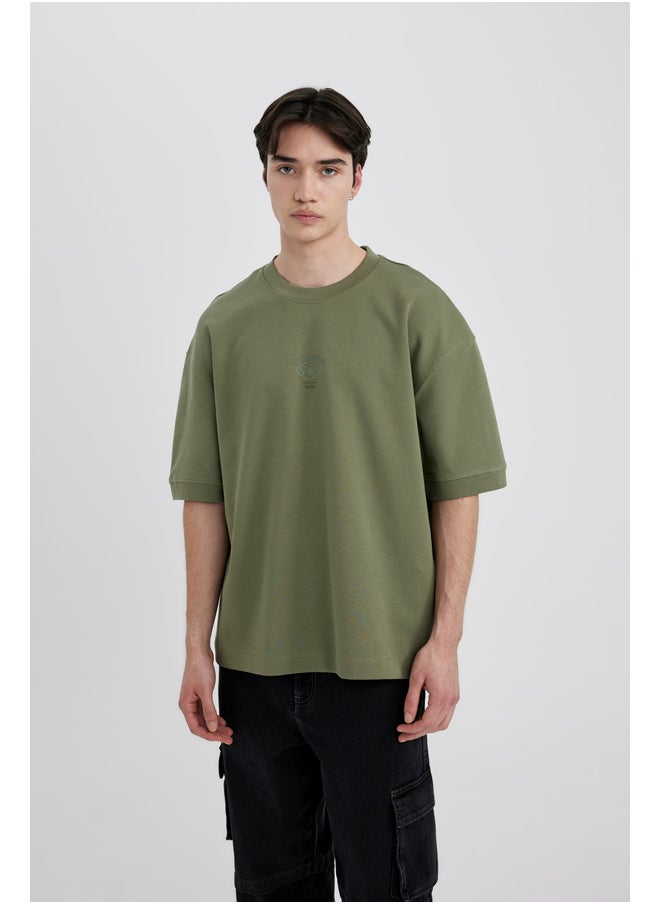 DeFacto - Man Loose Fit Crew Neck Short Sleeve Knitted T-Shirt - Image 1