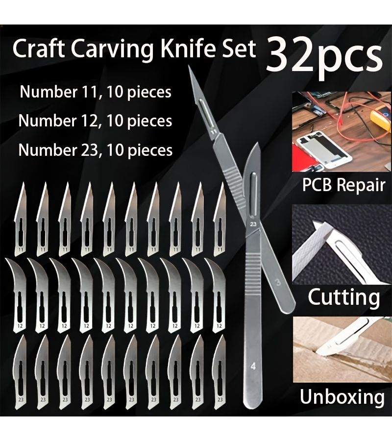 32 Piece Multifunctional Craft Carving Knife Set With 30 Replaceable Blades - Image 1