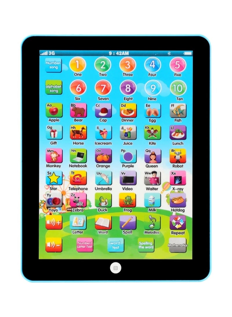 Huitich Educational Tablet Toy For Kids With Musical Sound Blue - Image 1