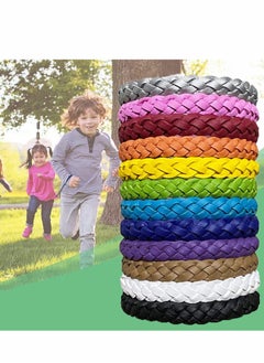 Mosquito Repellent Bracelets, Individually Wrapped PU Leather Mixed Color Bands for Kids & Adults Outdoor Camping Fishing Traveling, Insect Killer Natural Ingredient 12 Pack