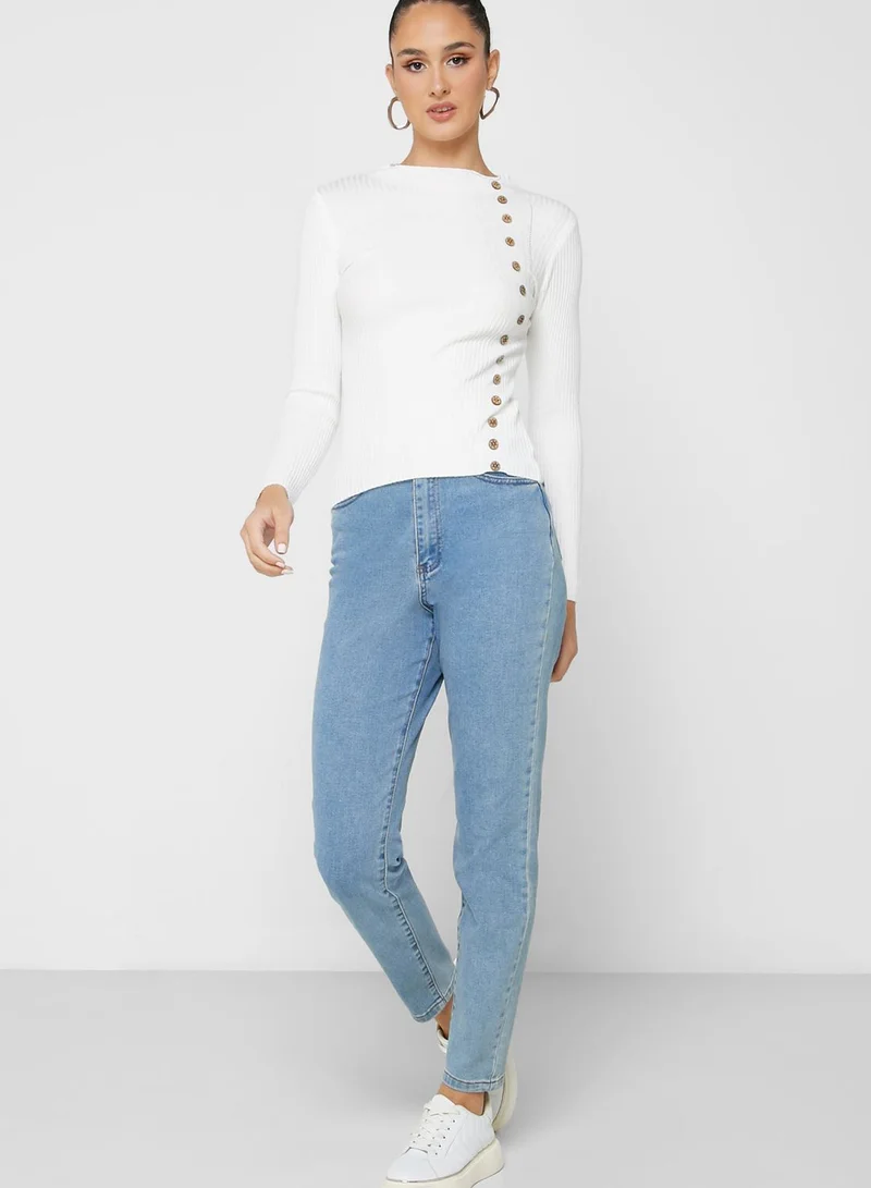 ELLA Button Front  Sweater