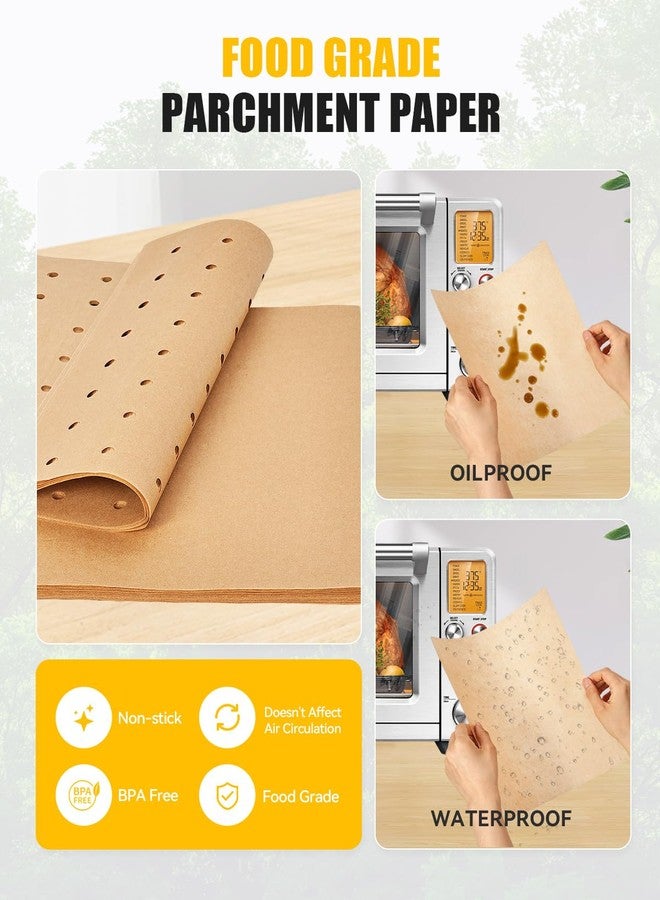 MMH 154PCs Paper Liners Compatible with Breville BOV900BSS Smart Convection Oven Air Fryer Pro Accessories, 100PCs Unbleached Parchment Paper, 50PCs Disposale Liners with Holes, 4PCs Reusable Baking Mats - Image 3