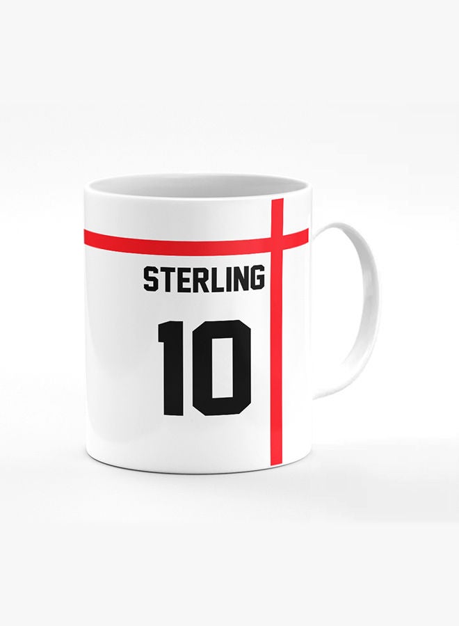 Stylizedd Designer Printed Coffee Mug with Heavy Duty Handle 11oz Ceramic Personalised Gift Mugs Cup [Microwave Safe & Dishwasher Proof] -Football Team - England Player Name - Sterling - Image 1