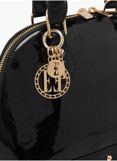 ELLE Women Monogram Embossed Tote Bag with Top Handles and Detachable Strap  - Image 4