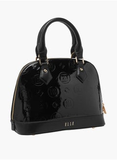 ELLE Women Monogram Embossed Tote Bag with Top Handles and Detachable Strap  - Image 3