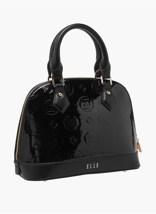 ELLE Women Monogram Embossed Tote Bag with Top Handles and Detachable Strap  - Image 3