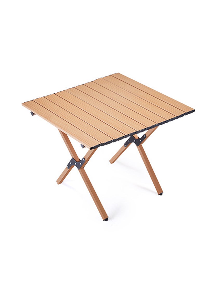 Sharpdo Simple and Portable Carbon Steel Egg Roll Table Folding Table for 1-2 People, Suitable for Camping, Seaside, and Outdoor Activities 60*60*45CM - Image 1