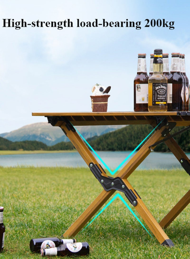 Sharpdo Simple and Portable Carbon Steel Egg Roll Table Folding Table for 1-2 People, Suitable for Camping, Seaside, and Outdoor Activities 60*60*45CM - Image 3