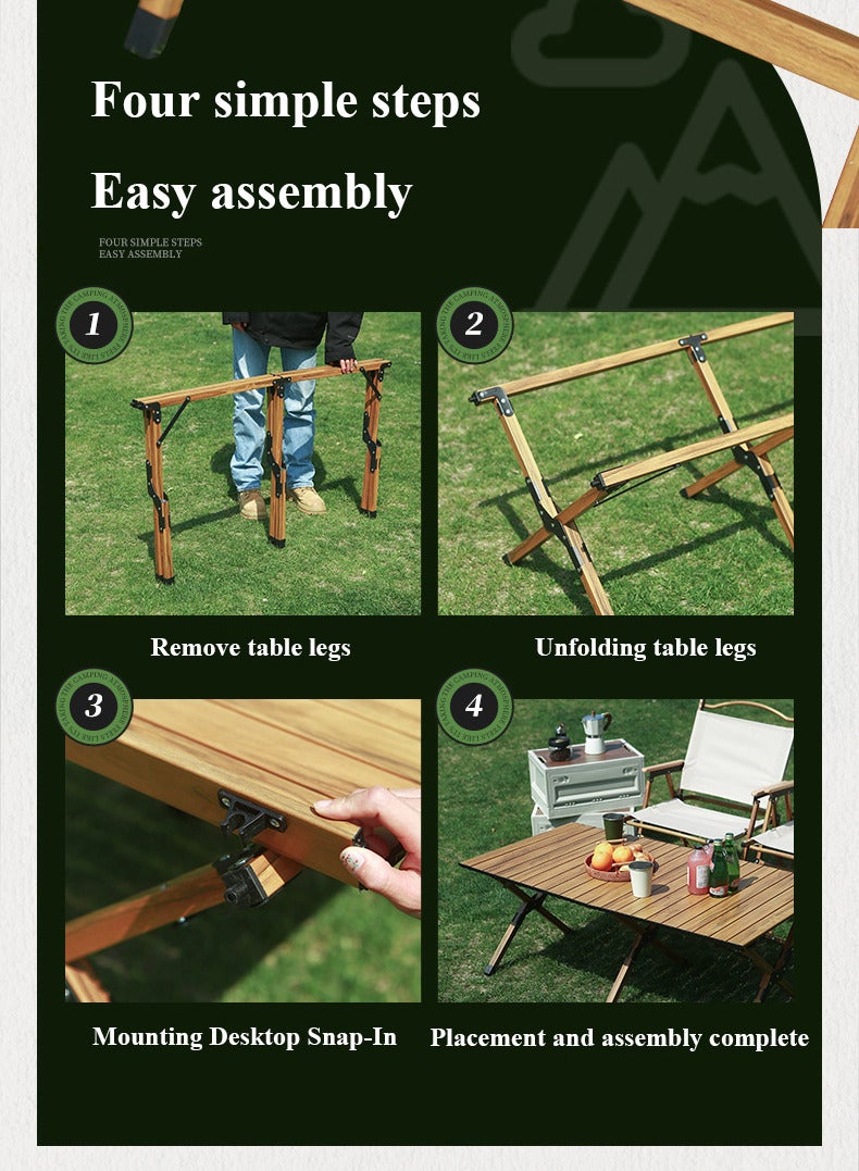 Sharpdo Simple and Portable Carbon Steel Egg Roll Table Folding Table for 1-2 People, Suitable for Camping, Seaside, and Outdoor Activities 60*60*45CM - Image 5