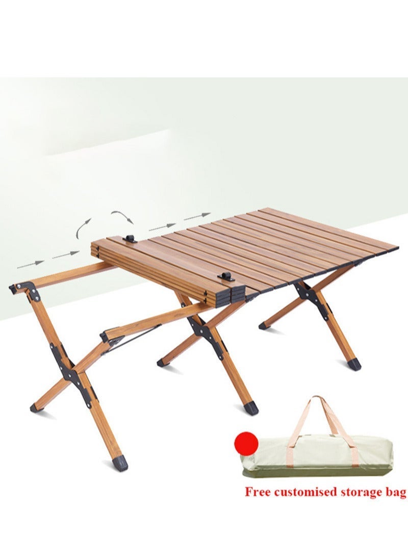 Sharpdo Simple and Portable Carbon Steel Egg Roll Table Folding Table for 1-2 People, Suitable for Camping, Seaside, and Outdoor Activities 60*60*45CM - Image 4