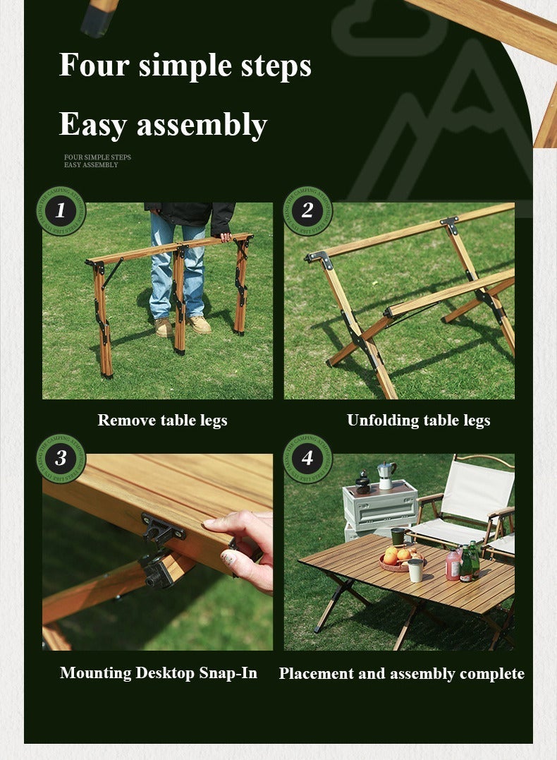 Sharpdo Simple and Portable Carbon Steel Egg Roll Table Folding Table for 1-2 People, Suitable for Camping, Seaside, and Outdoor Activities 60*60*45CM - Image 5