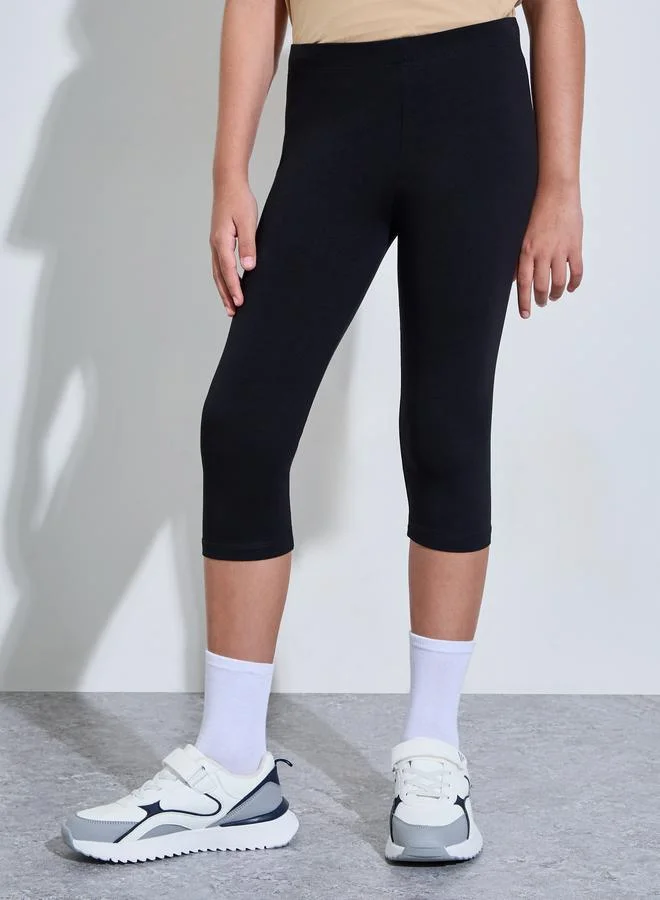 ستايلي Teen Girls Pack of 2 - Cotton Blend Capri Leggings