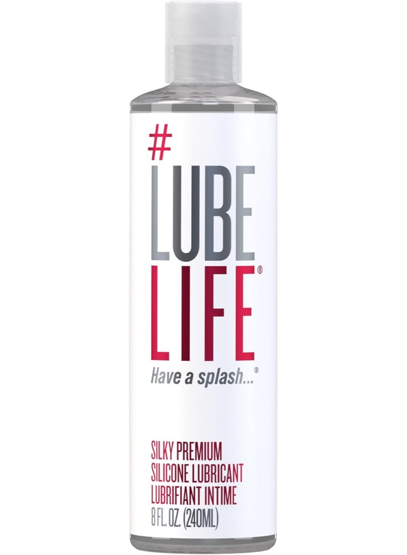 #LUBELIFE Silky Premium Silicone Lubricant, Extra Cushiony, Silky Smooth, Luxe Formula for Women, Men, and Couples, Unscented, Non-Sticky and Water-Resistant, 8oz - Image 1