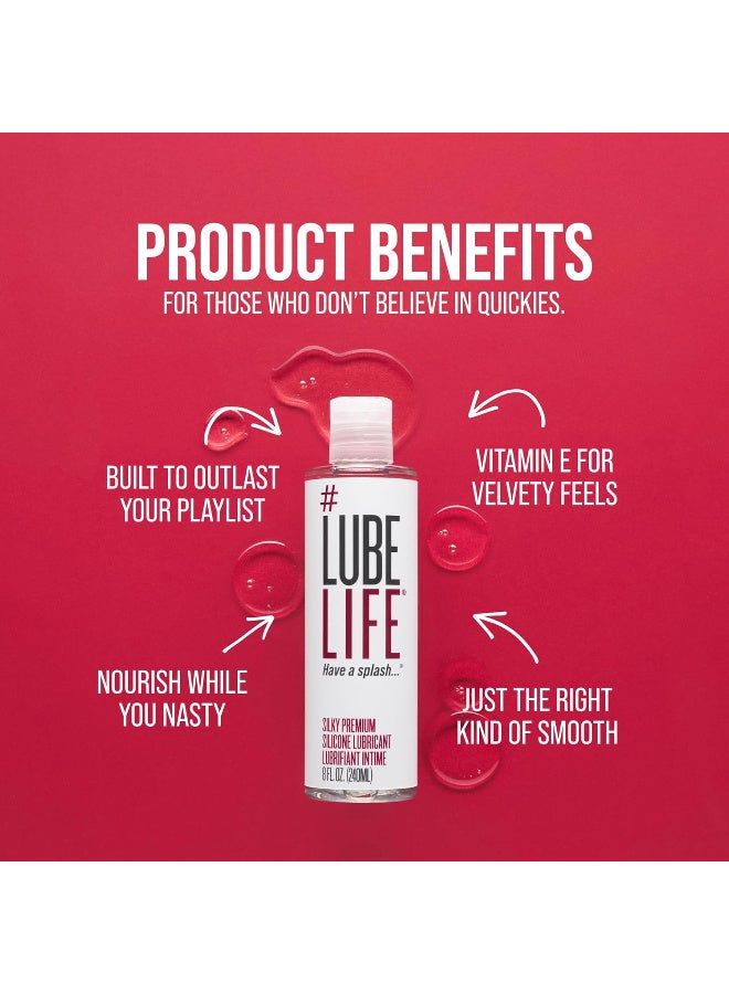 #LUBELIFE Silky Premium Silicone Lubricant, Extra Cushiony, Silky Smooth, Luxe Formula for Women, Men, and Couples, Unscented, Non-Sticky and Water-Resistant, 8oz - Image 3