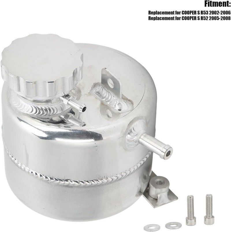 Aramox Coolant Expansion Reservoir, Radiator Coolant Expansion Water Aluminium Alloy Polished Fit for S R53 2002-2006 - Image 2