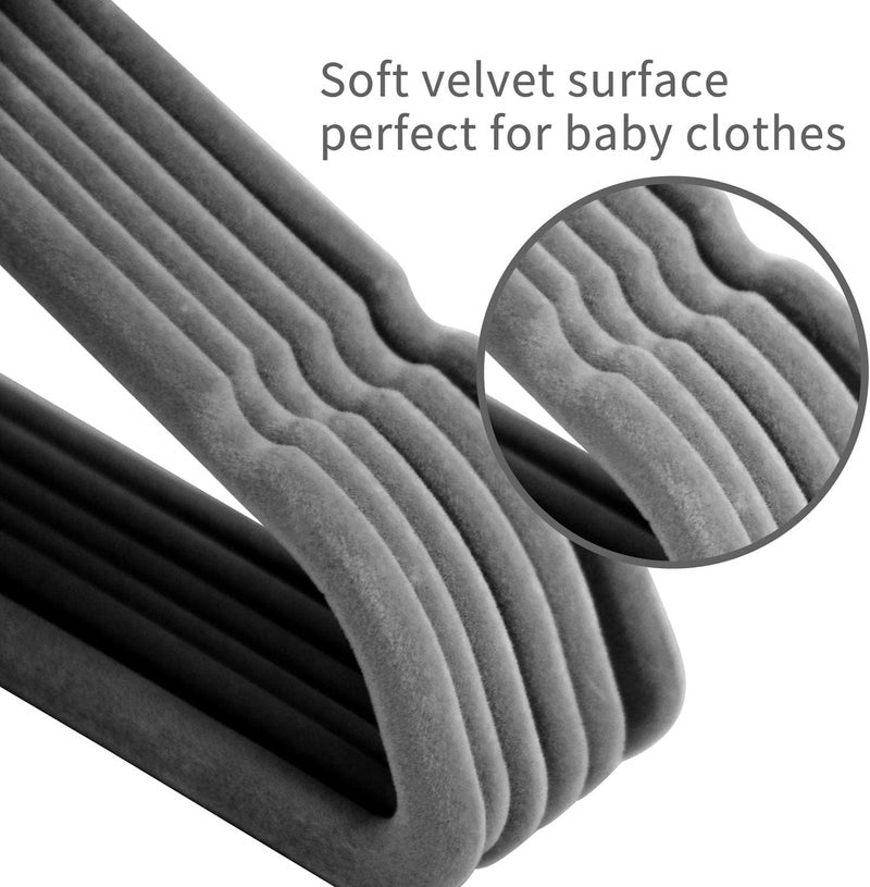 ManGotree Pack of 15 Star-Shape Velvet Baby Clothes Hangers - Non-Slip Design for Newborn to Toddler Clothes (Grey Star-shaped) - Image 5