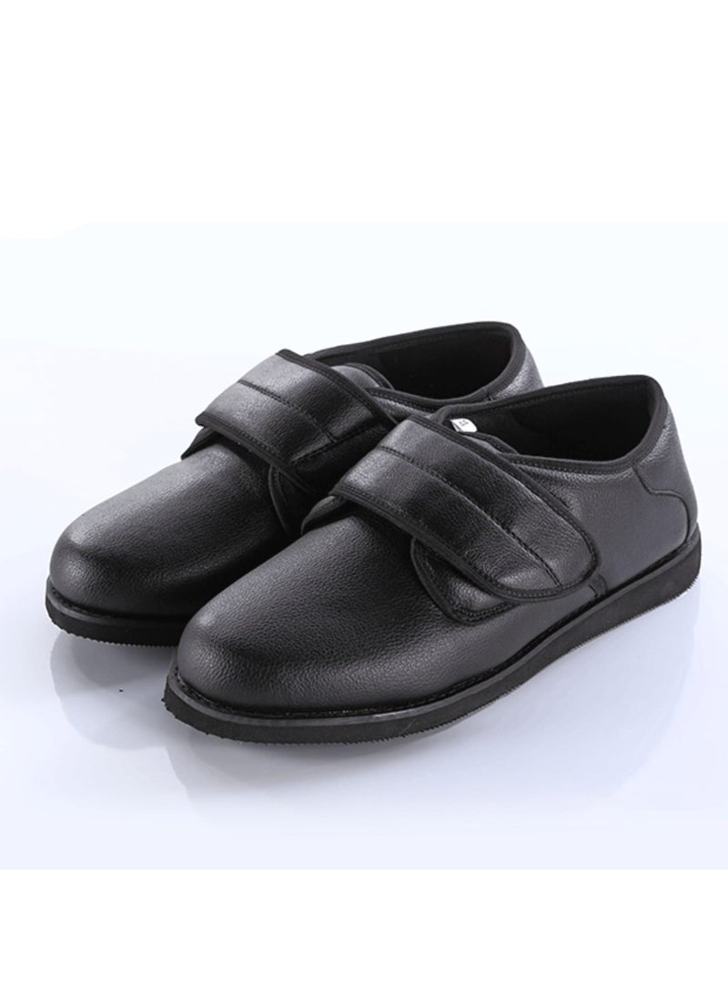 HT Medical shoes for diabetics and swelling of the foot high quality leather - size 38, Black - Image 1