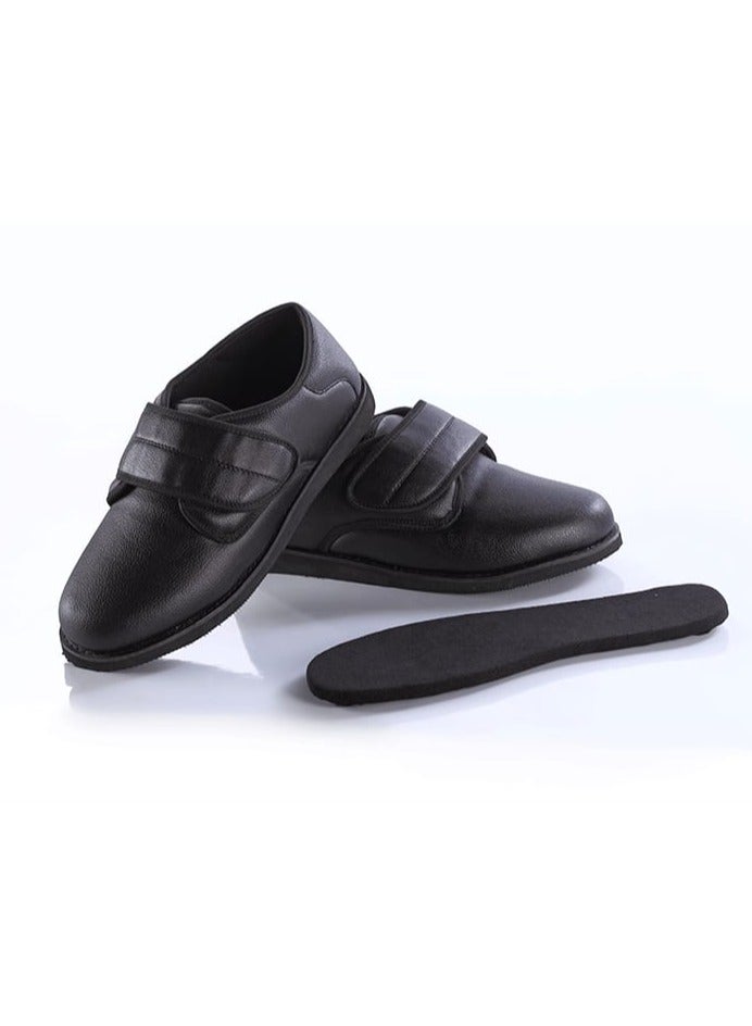 HT Medical shoes for diabetics and swelling of the foot high quality leather - size 38, Black - Image 2