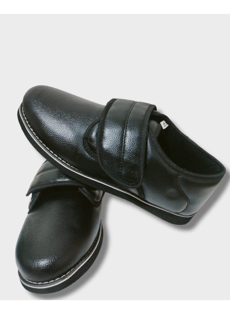 HT Medical shoes for diabetics and swelling of the foot high quality leather - size 38, Black - Image 3