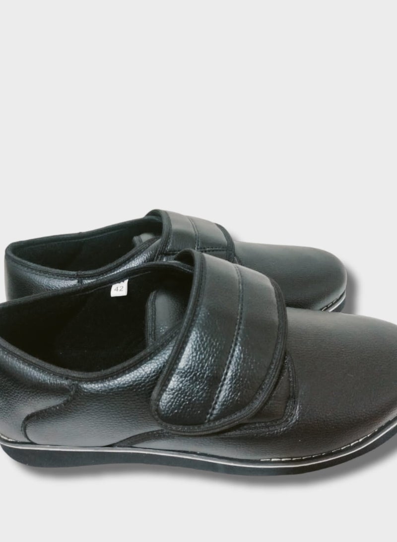 HT Medical shoes for diabetics and swelling of the foot high quality leather - size 38, Black - Image 5