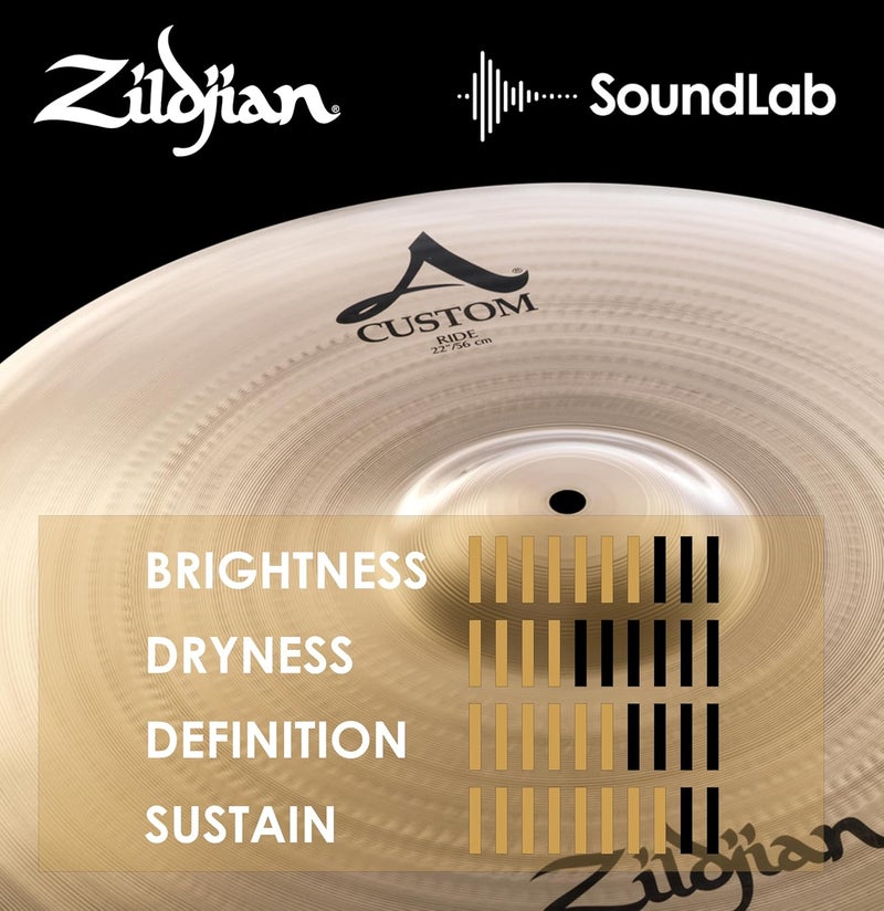 Zildjian A Custom Series 22" Ride Cymbal - Image 5