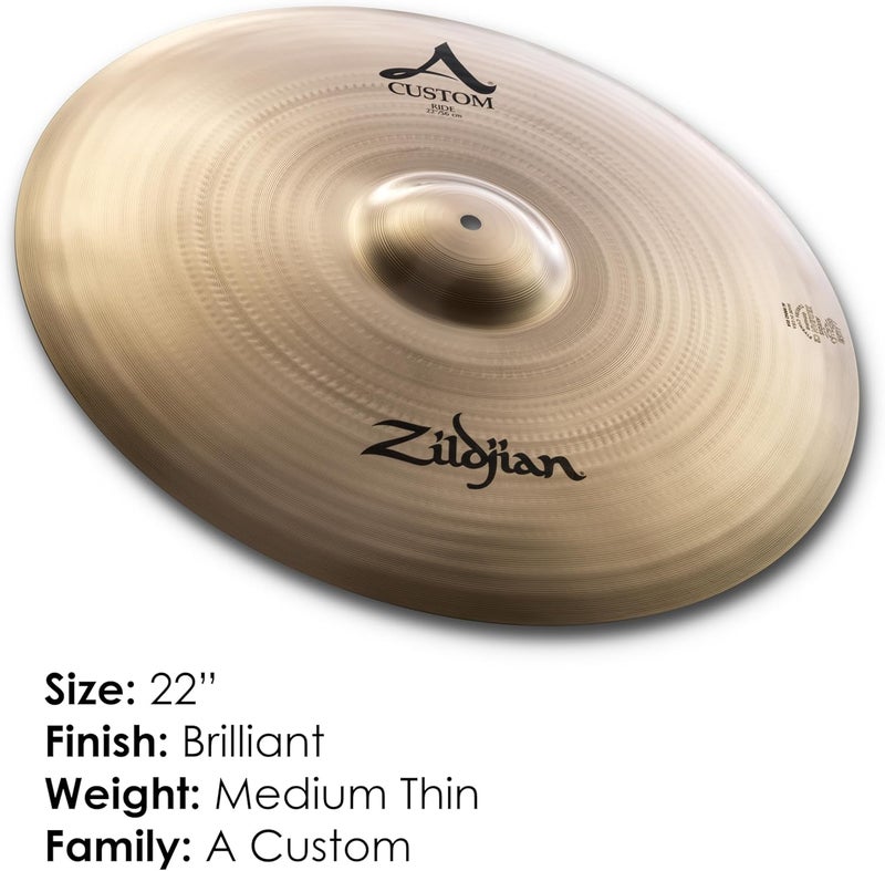 Zildjian A Custom Series 22" Ride Cymbal - Image 2